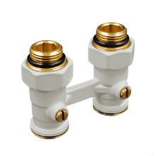 Прямой Н-образный клапан Primoclima Armature для нижнего подключения 3/4"х1/2", белый