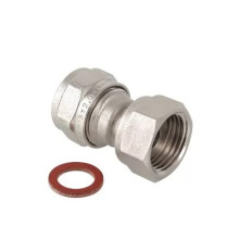 Фитинг обжимной Valtec с накидной гайкой 16 мм х 1/2″ (VTm.322.N.001604)